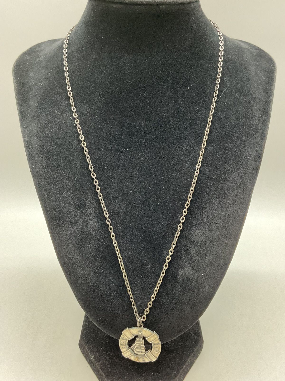 SN 699 Silkamark刻印 Over the wave 船モチーフ ペンダント 首周り50 cm 重量11.4 g アンティーク