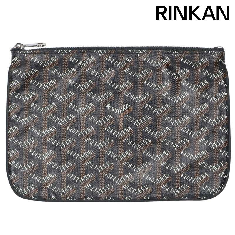 ゴヤール セナPM PVCレザーヘリンボーンクラッチバッグ メンズ