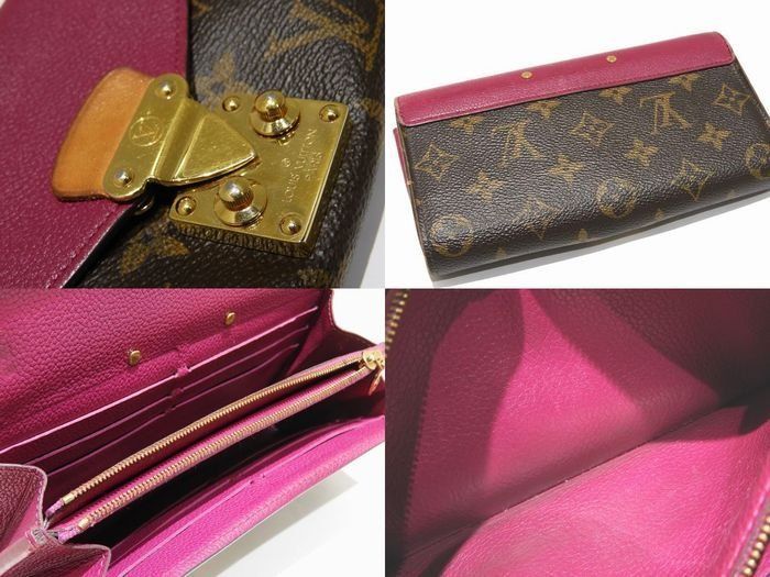 LOUIS VUITTON ヴィトン ポルトフォイユ パラス 長財布 M 58414 モノグラム スリーズ レディース ゴールド金具 SN 0156 7 L
