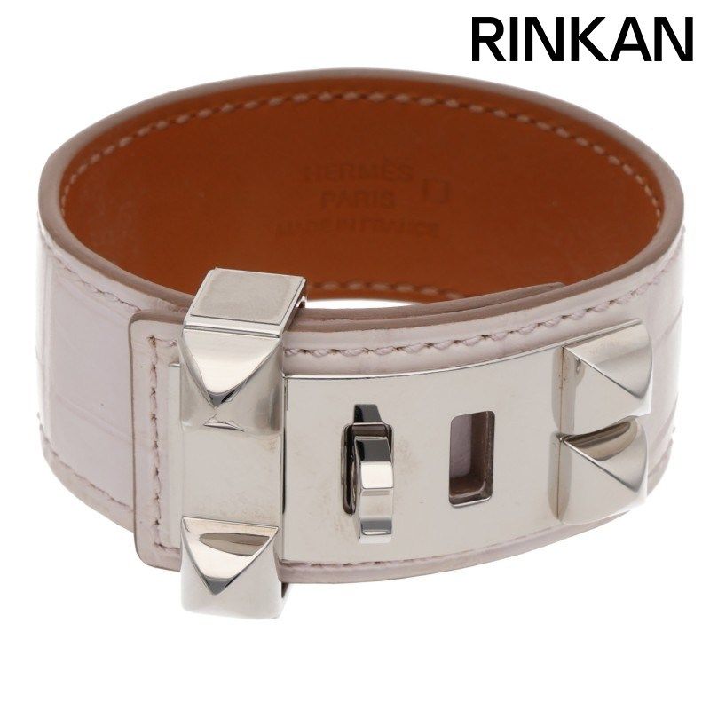 エルメス Collier de Chien 24 W刻印 コリエドシアン24アリゲーターレザーブレスレット メンズ T 2