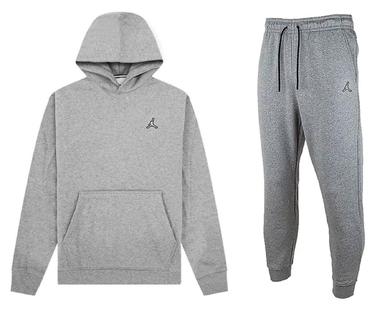 ナイキ JORDAN ジョーダン エッセンシャル フーディー 起毛フリース スウェットパーカー×スウェットパンツ 上下セット US-Lサイズ 180-189 cm DQ カーボンヘザー