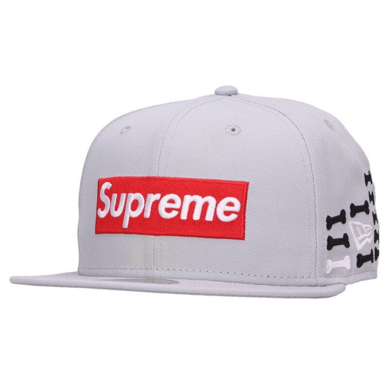 シュプリーム  ニューエラ サイズ:7.375  R.I.P Box Logo New Era Cap ボックスロゴベースボールキャップ 中古 BS99 シュプリーム ×ニューエラ New Era 25AW Bones Box Logo New Era