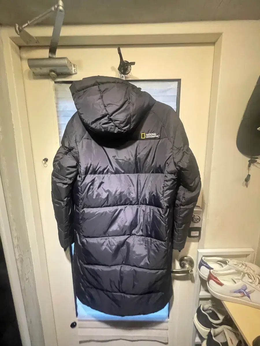 ナショナルジオグラフィック ブラック ダウンジャケット 人気 ロング丈 M