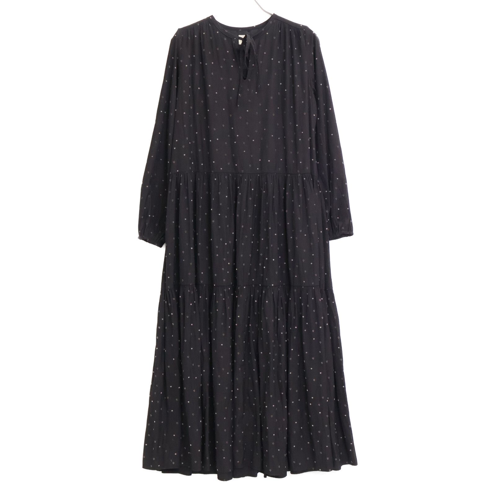 Ron Herman ロンハーマン ﾌﾞﾗｯｸ Flocky Flower Dress ﾌﾛｯｷｰﾌﾗﾜｰﾄﾞﾚｽ S