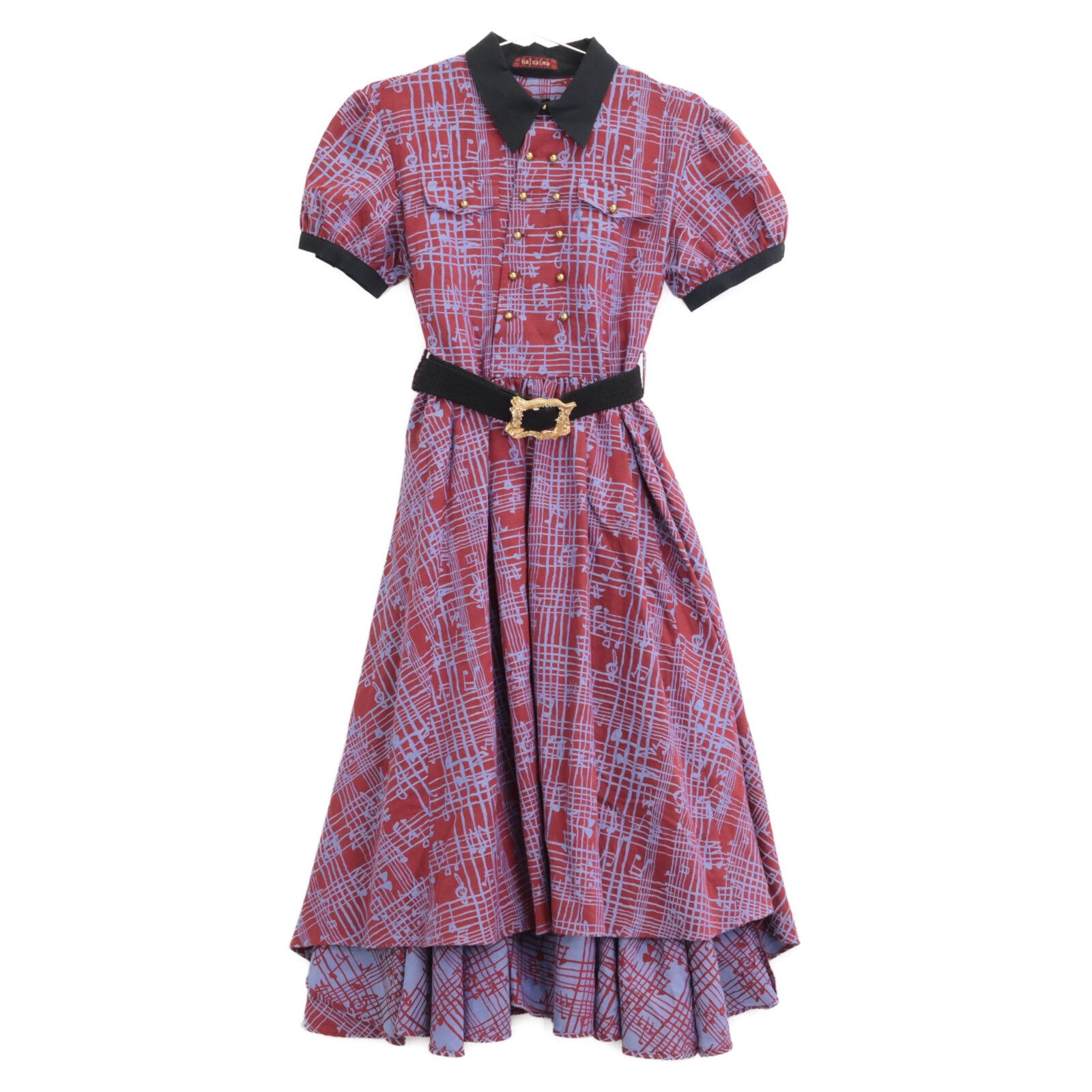 hazama ハザマ ベルト付 狂気を帯びて交わる五線のチェック S