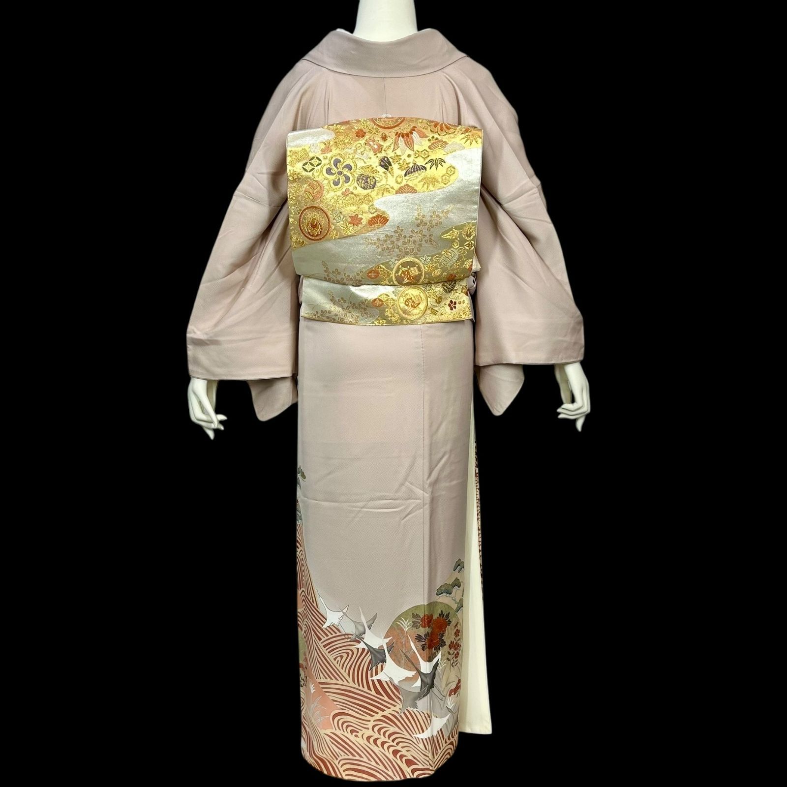 色留袖7点フルセット 三つ紋 正絹 - メルカリ