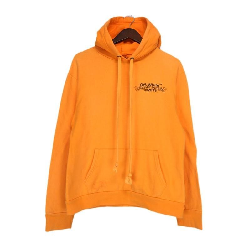 クロムハーツ CHROME HEARTS × オフホワイト OFF WHITE HD PLVR V スクロール ラベル ロゴ プルオーバー スウェット パーカー 46597