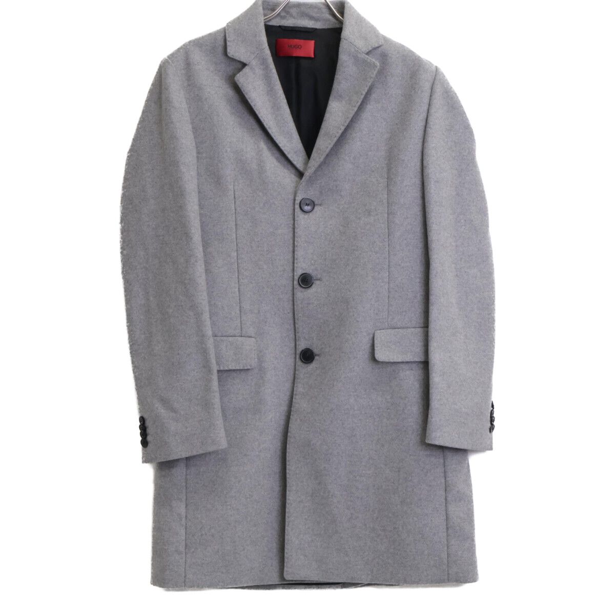 HUGO BOSS ヒューゴボス ﾗｲﾄｸﾞﾚｰ ｳｰﾙﾅｲﾛﾝ 3Bﾁｪｽﾀｰｺｰﾄ 44 - メルカリ