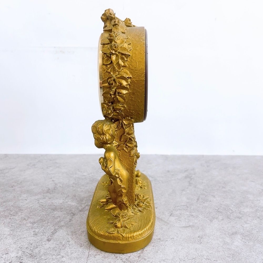 H-304 CITIZEN シチズン 置時計 クォーツ アンティーク調 ゴールド