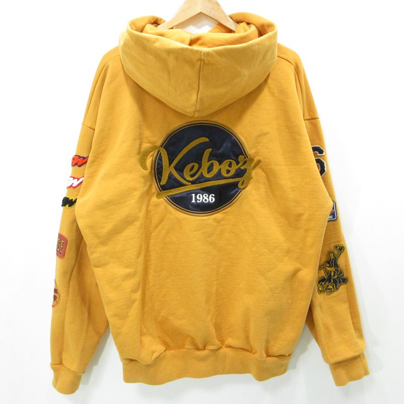 KEBOZ | ケボズ × FREAKS STORE フリークスストア ロゴワッペン長袖パーカー 213-1255 イエロー サイズ XL 103