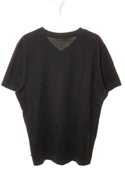 ルイヴィトン LOUIS VUITTON Vネック Tシャツ Sサイズ 刺繍ロゴ ワンポイント 半袖 ブラック ブランド古着ベクトル AA 260110