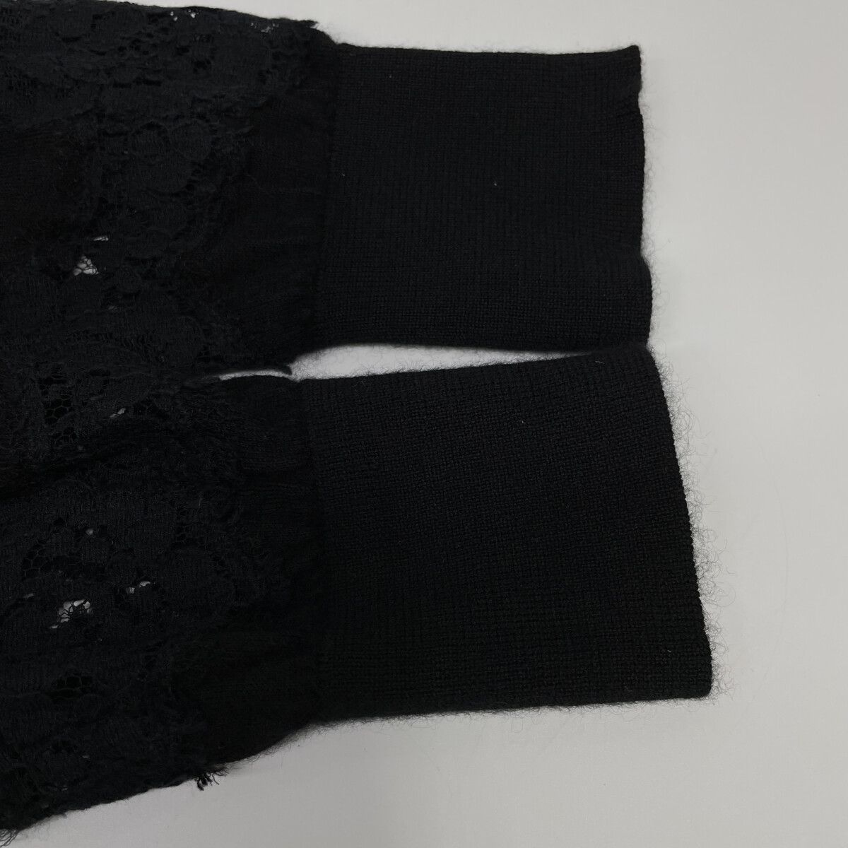 DOLCE&GABBANA ドルチェアンドガッバーナ ﾌﾞﾗｯｸ ｶｼﾐﾔ ｼﾙｸ混 ﾛﾝｸﾞｽﾘｰﾌﾞ