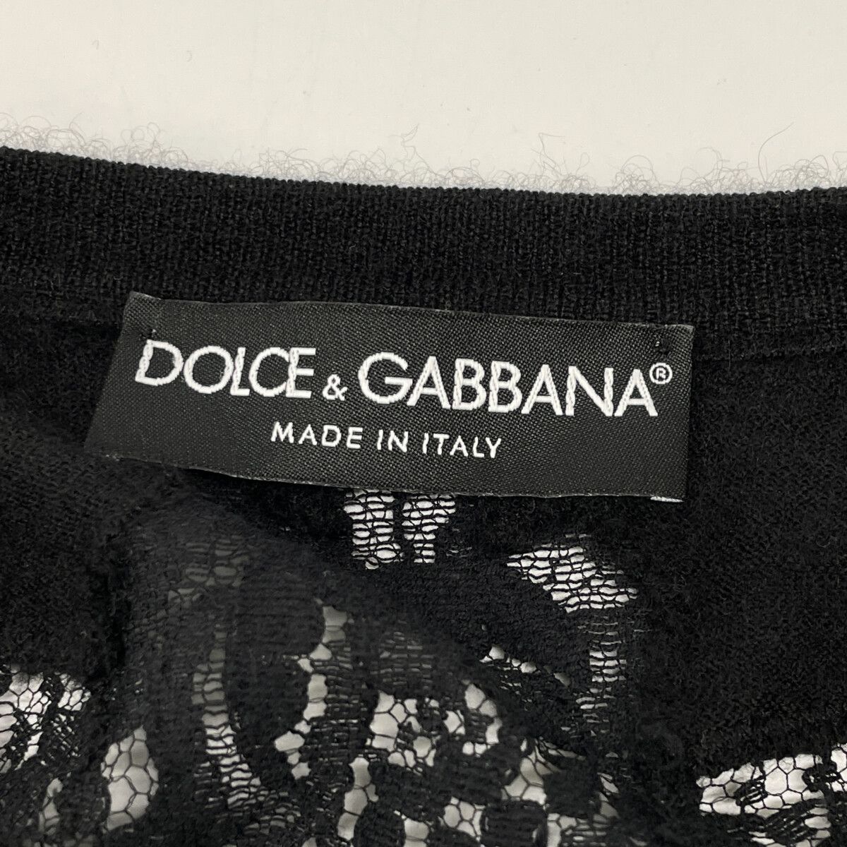 DOLCE&GABBANA ドルチェアンドガッバーナ ﾌﾞﾗｯｸ ｶｼﾐﾔ ｼﾙｸ混 ﾛﾝｸﾞｽﾘｰﾌﾞ