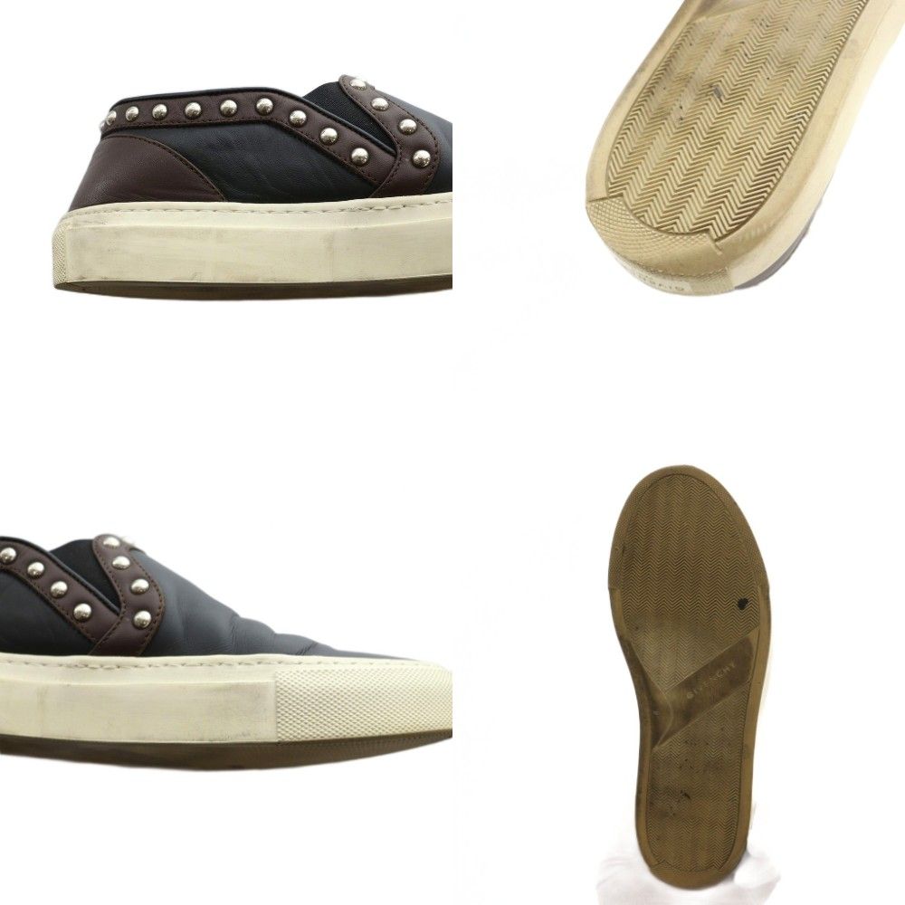 ジバンシィ GIVENCHY スタッズレザースリッポン スニーカー 39 黒