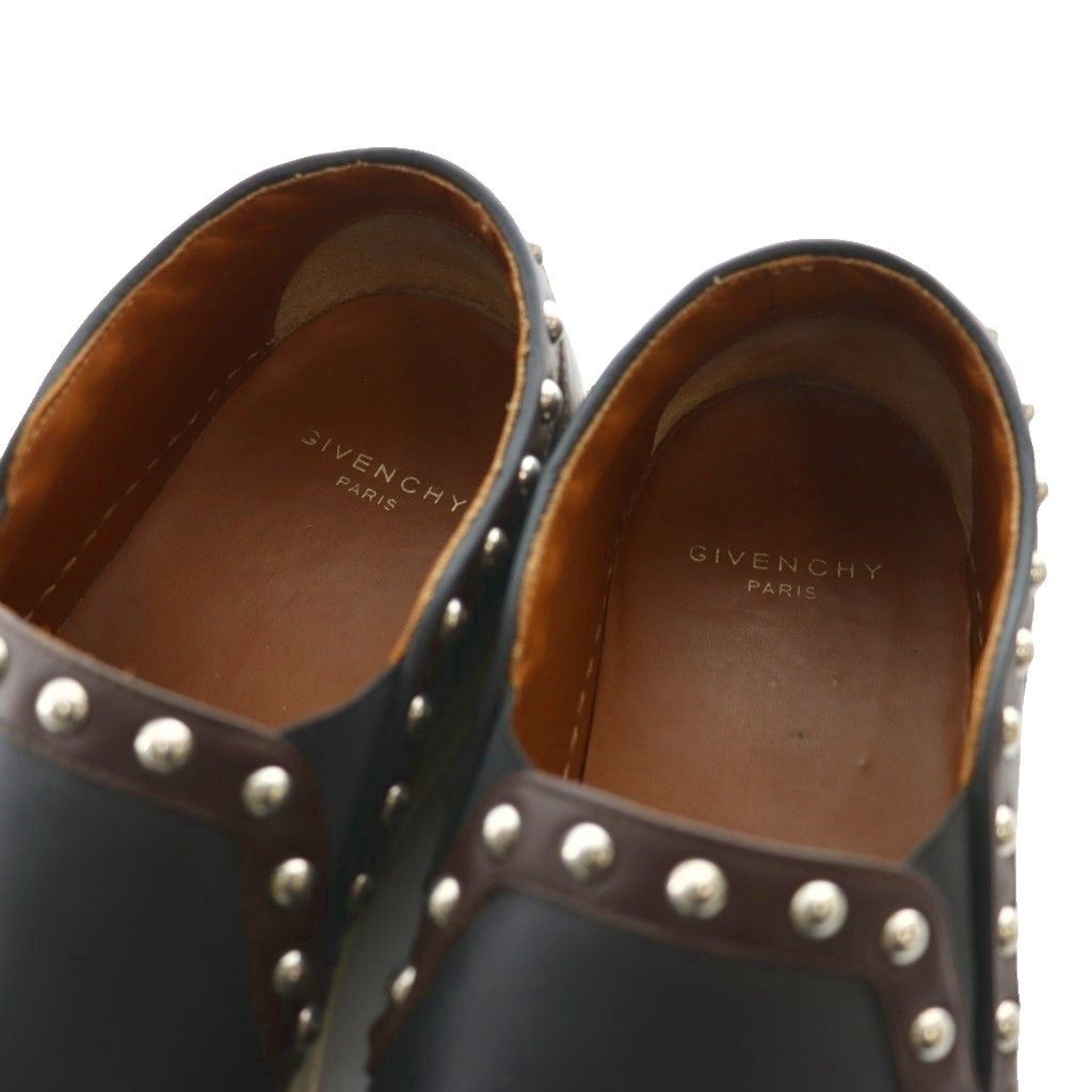 ジバンシィ GIVENCHY スタッズレザースリッポン スニーカー 39 黒