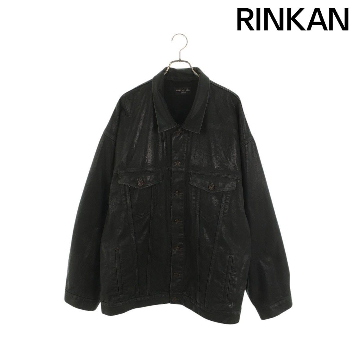 バレンシアガ 721709 TNW 62 コーティングオーバーサイズデニムジャケット メンズ 5