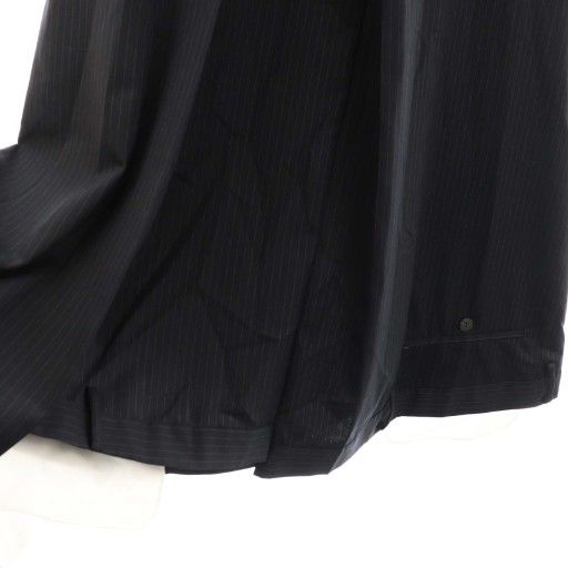 【中古】エンフォルド 25AW TROUSERS FLARE-SKIRT フレアスカート ストライプ 38 ネイビー /ES ■OS レディース エンフォルド ENFOLD 25AW TROUSERS FLARE-SKIRT フレアスカート