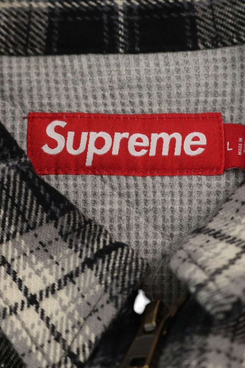 シュプリーム 25AW Thermal Lined Zip Up Flannel Shirt 裏地サーマル