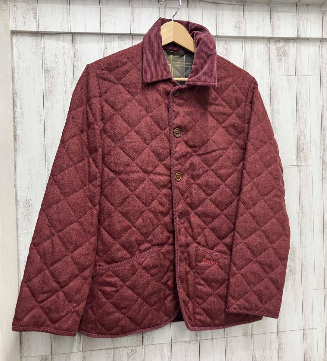 ワインレッド BARBOUR キルティングジャケット|バーガンデイ