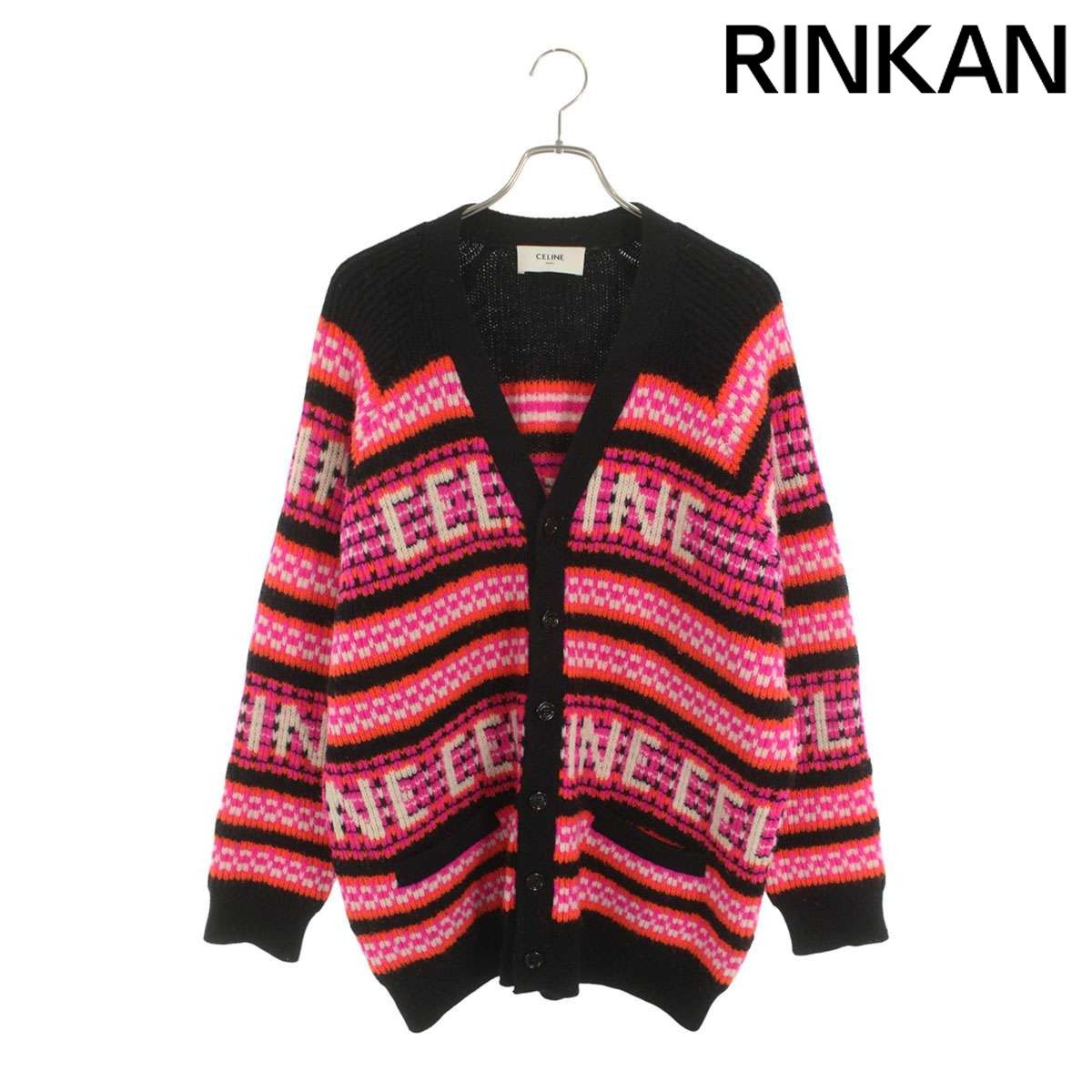 セリーヌ ロゴスキージャカードウールカーディガン メンズ S