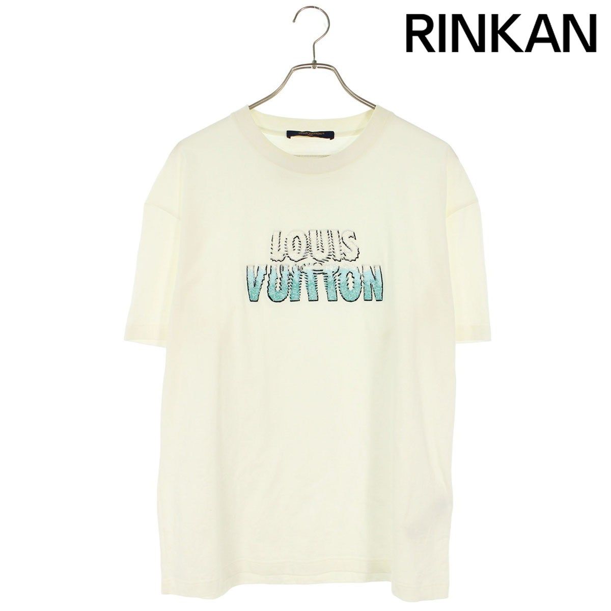 ルイヴィトン サイズ:XL  RM232M NPG HPY35W エンブロイダードビーズロゴTシャツ 中古 FK04 ルイヴィトン RM232M NPG HPY35W エンブロイダードビーズコットンT