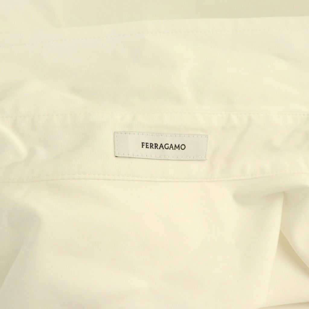 フェラガモ FERRAGAMO コットンドレスシャツ 長袖 44 ホワイト /HK