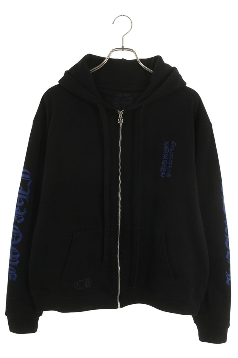 クロムハーツ サイズ:XL  THRML HD ZIP 裏地サーマルジップ 袖ロゴプリントダガージップアップパーカー 中古 GZ11 クロムハーツ THRML HD ZIP 裏地サーマルジップ袖ロゴプリントダガー
