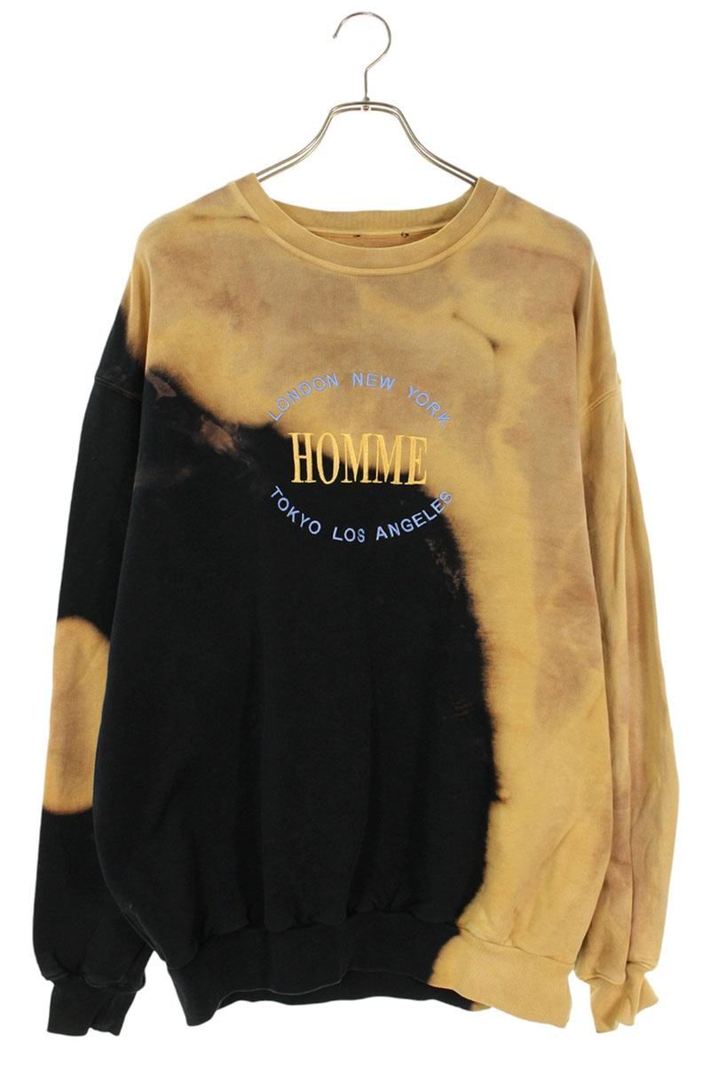 バレンシアガ サイズ:S  17AW  486095 TWK44 ブリーチ加工HOMME刺繍オーバーサイズスウェット 中古 SB01 バレンシアガ 17AW 486095 TWK44 ブリーチ加工HOMME刺繍オーバーサイズ