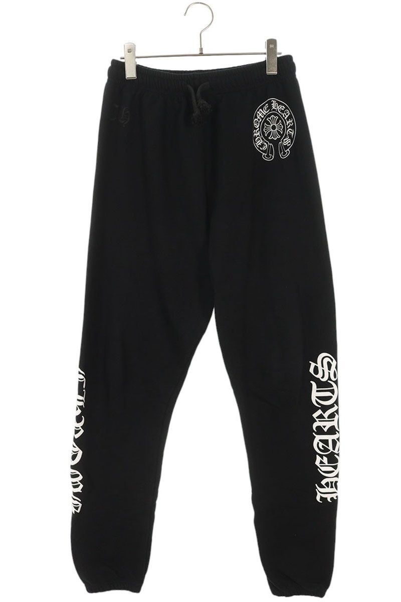 クロムハーツ サイズ:XL  SWEAT PANTS サイドロゴプリントロングパンツ 中古 OK15 クロムハーツ SWEAT PANTS サイドロゴプリントスウェットロングパンツ