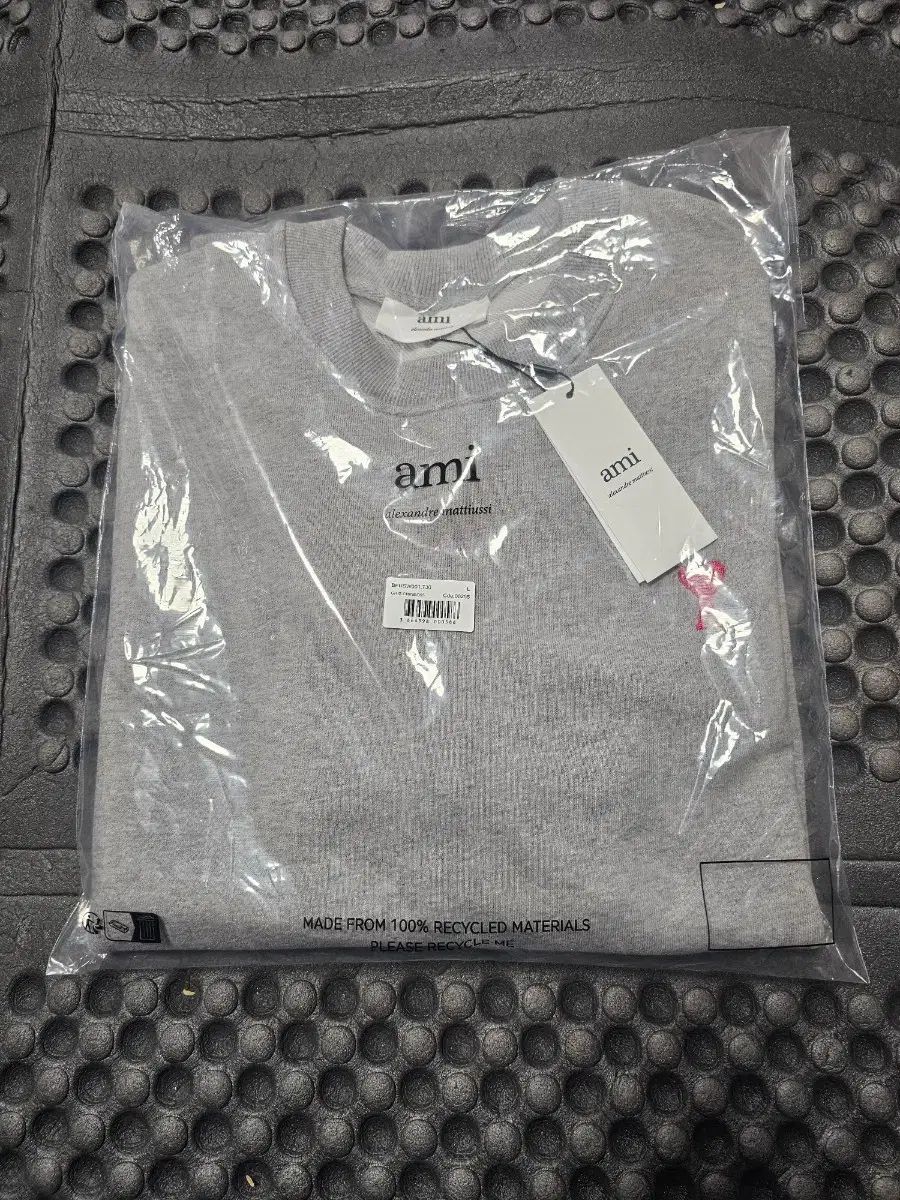 アミ スモール ハート ロゴ スウェット グレーL