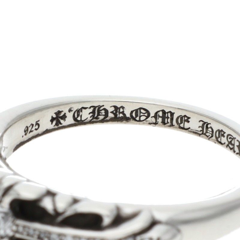  クロムハーツ BABY CLSC P|D|ベイビークラシックフローラルクロス PAVEダイヤ|シルバーリング メンズ 20号 リング 指輪 アクセサリー