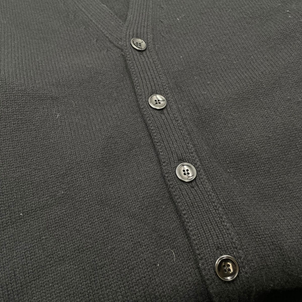 中古】 CELINE セリーヌ 胸ロゴ カーディガン ブラック 黒 2AC88048T