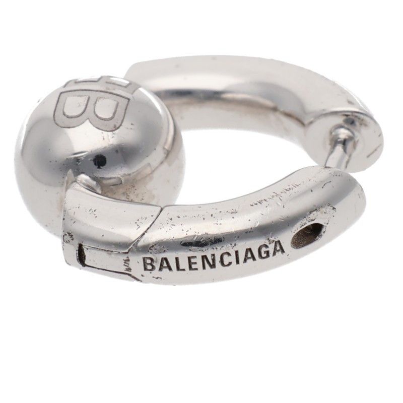 バレンシアガ CUT XS EARRING BBボールシルバーフープピアス メンズ