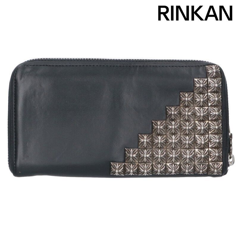 クロムハーツ REC F ZIP|ゼロピラミッドスタッズコーナー ラウンドジップレザー長財布 メンズ