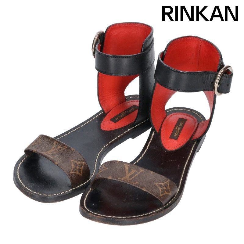 ルイヴィトン フラットサンダル レディース ルイヴィトン モノグラムストラップフラットサンダル レディース 38