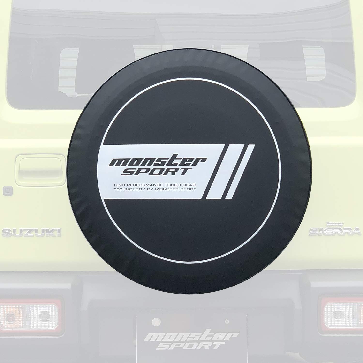 MONSTER SPORT スペアタイヤカバー MSサークル 車種 設計 ジムニーシエラ JB 74 W |ジムニーノマド JC スペアタイヤ用 タイヤカバー 防水 防塵 劣化防止 保管 収納 771110-5600 M