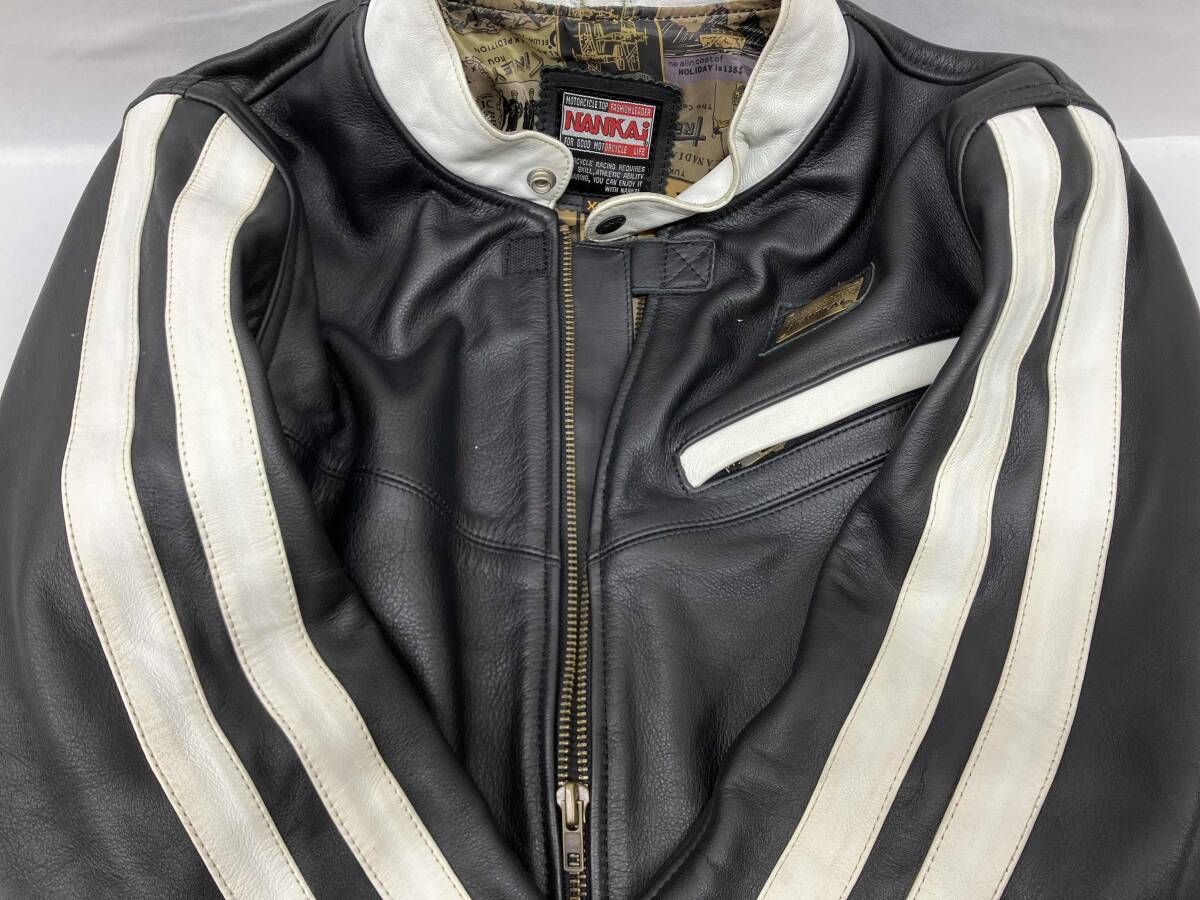 【希少サイズLL】 ライダースジャケット シングルライダース　牛革　NANKAI NANKAI ナンカイ シングルライダース アウター 牛革 カウレザー 総柄