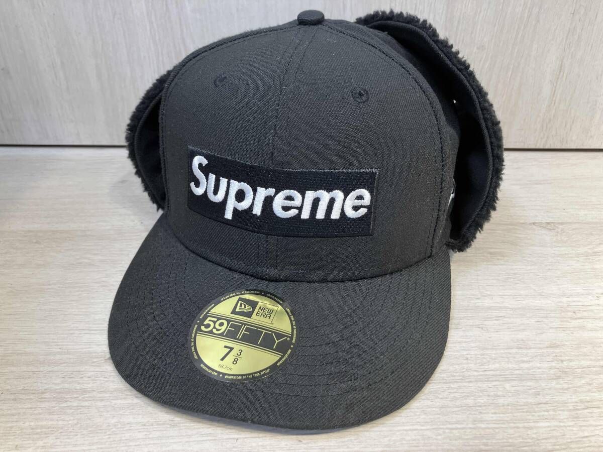 NEW ERA ×SUPREME キャップ フライトキャップ ブラック G2711182021 