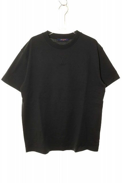 ルイヴィトン LOUIS VUITTON 21 AW LVデボス S|S TEE BLACK M RM 212 NPG HLY 64 W ロゴ Tシャツ 半袖 ブラック ブランド古着ベクトル AA 260110