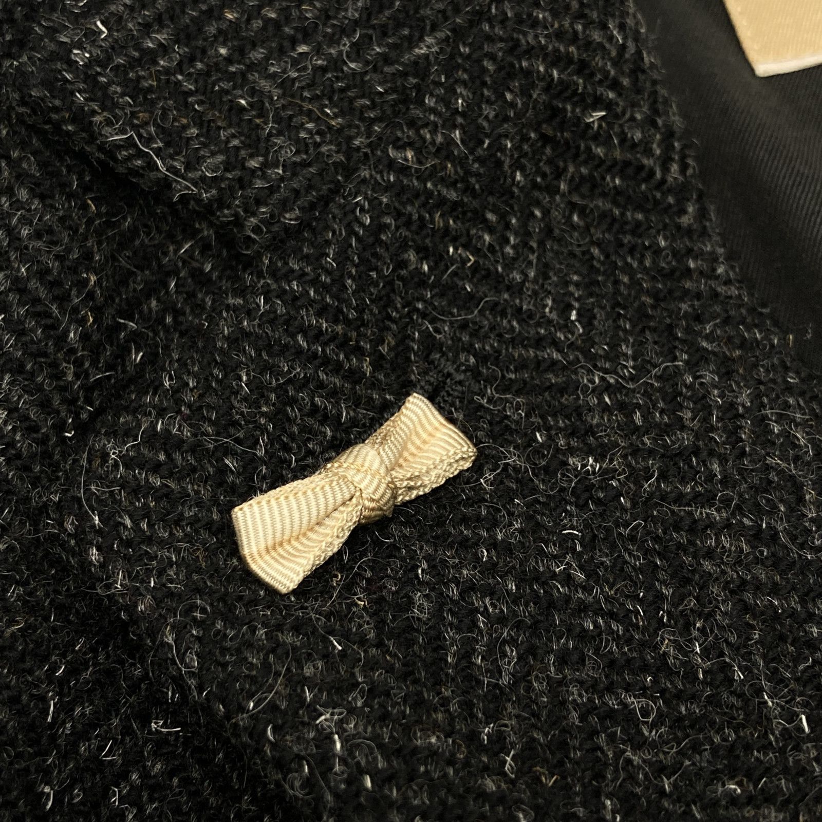 NIGEL CABOURN ナイジェルケーボン ﾌﾞﾗｯｸ ﾍﾘﾝﾎﾞｰﾝｳｰﾙ ﾚｻﾞｰｴﾙﾎﾞｰﾊﾟｯﾁｺｰﾄ  