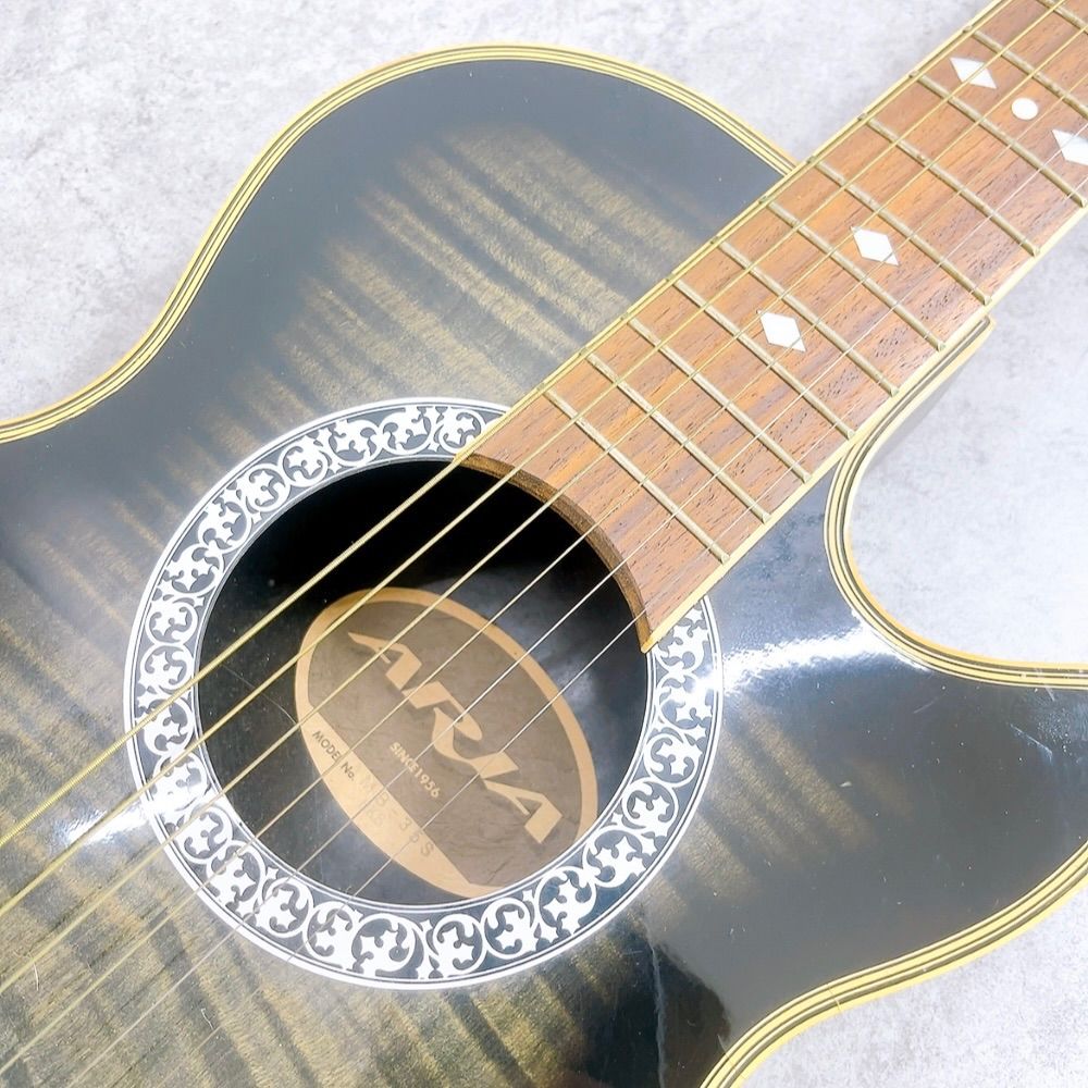 H-305 ARIA エレアコギター MB-35S BKS ブラック 動作品 傷凹みあり