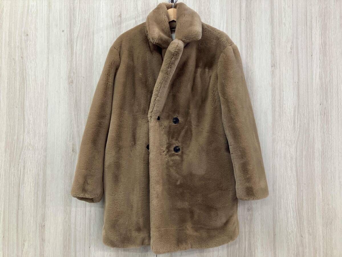 HUGO BOSS ヒューゴ ボス フェイクファー チェスターコート ブラウン レディース