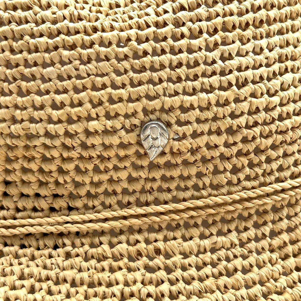 ヘレンカミンスキー 麦わら帽子 ラフィアハット　ロゴ金具 ナチュラル HELEN KAMINSKI ヘレンカミンスキー ラフィアハット 麦わら帽子