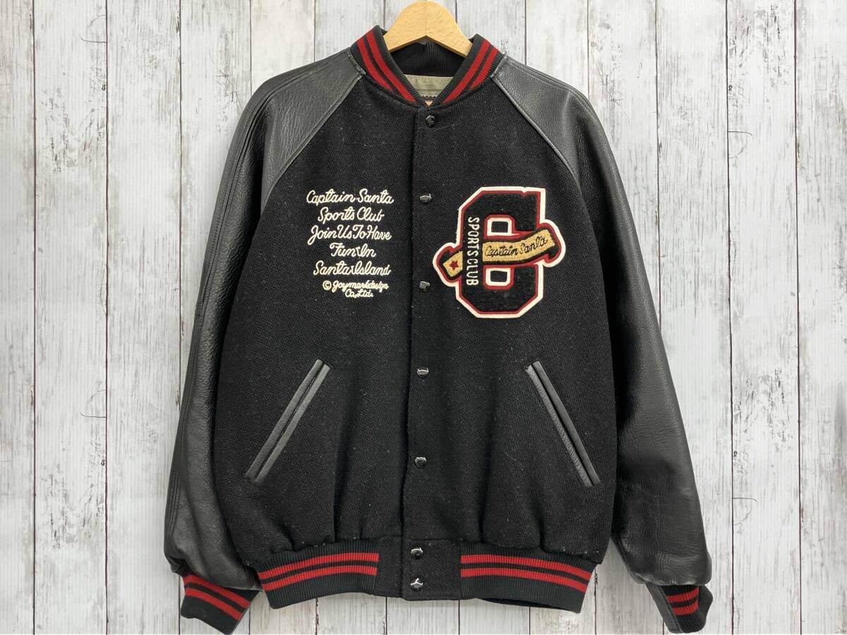 CAPTAIN SANTA キャプテンサンタ スタジャン 牛革 Lサイズ レザースリーブ ブラック