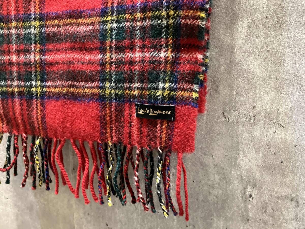 Lewis Leathers ルイスレザー マフラー レッドタータン ルイスレザー タータンチェックマフラー Lewis Leathers check muffler