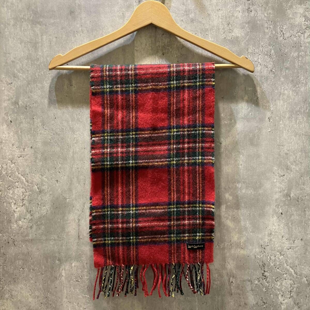 ルイスレザー　タータンチェックマフラー Lewis Leathers/ルイスレザーズ】マフラー/WOOL SCARF ブラック