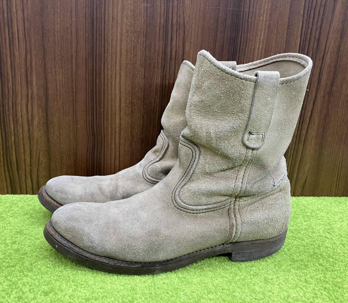 RED WING レッドウイング ワークブーツ スエード ペコスブーツ サイズ26.5 cm 81|2 ベージュ系 メンズ ブーツ 靴