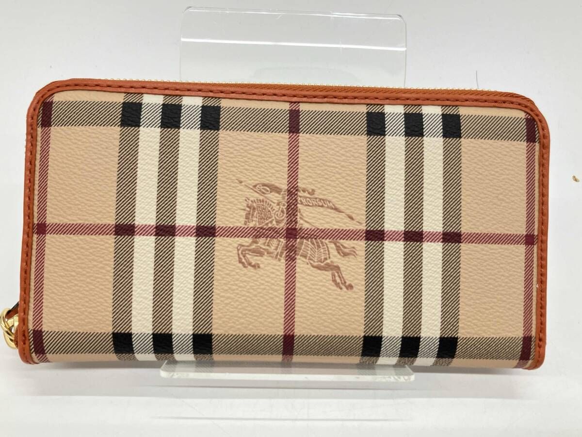 BURBERRY バーバリー 小銭入れ付き長財布 ラウンドファスナー ベージュ ノバチェック ユニセックス
