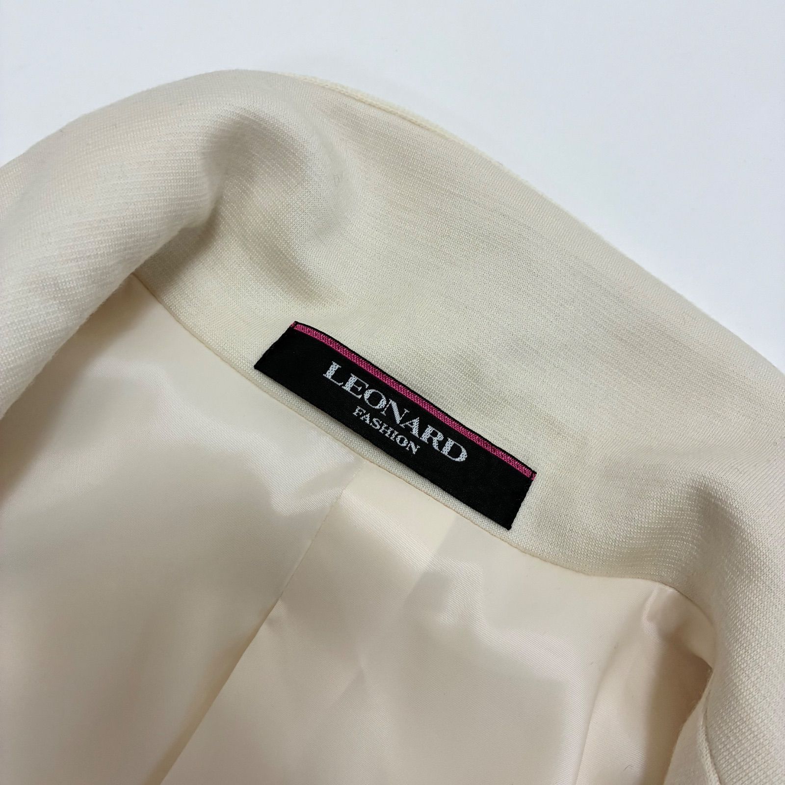 レオナール テーラードジャケット ニットジャケット 袖口 トリム L ラメモヘヤ レオナール テーラードジャケット ニットジャケット 袖口 トリム L