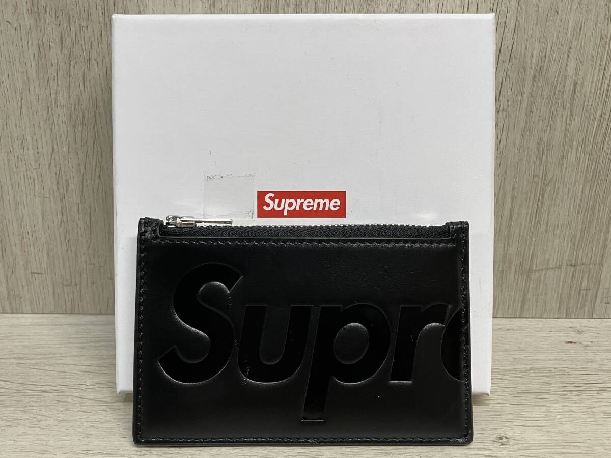 Supreme イタリア製 25SS Leather Zip Card Holder 本革 レザー ジップ